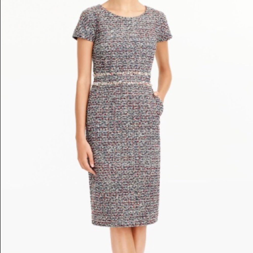 J.Crew Tweed Dress, Navy, s4